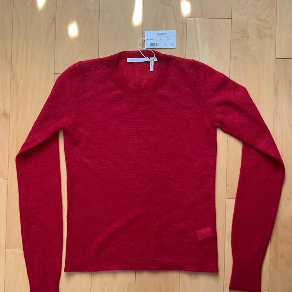 HELMUT LANG Vibrant Red Knit Top